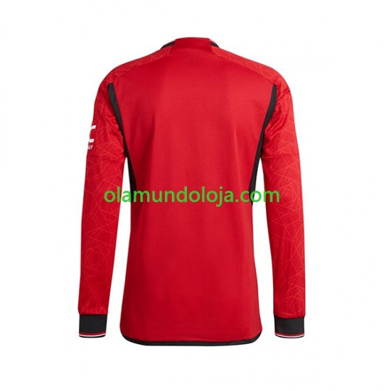 Camisola Manchester United Homem Equipamento Primeiro 2023-2024 Manga Comprida